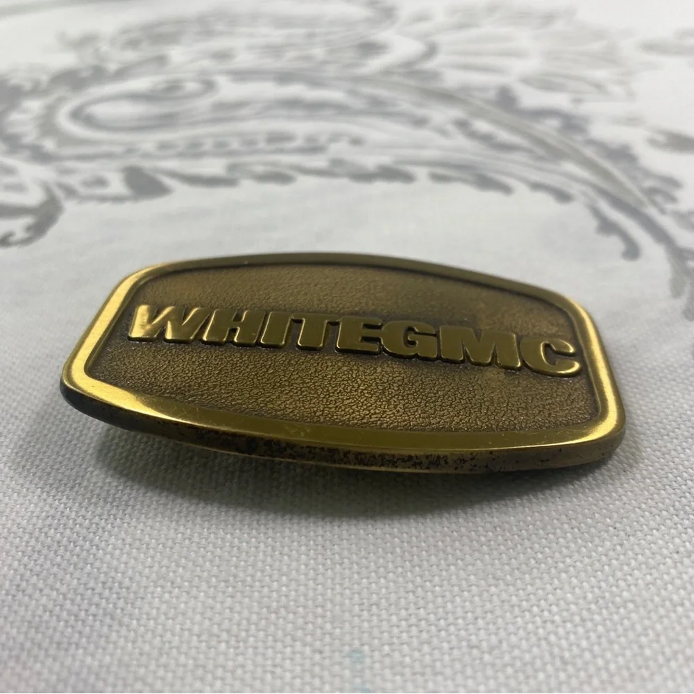 WHITEGMC Semi Trucks‎ Trucking Co Trucker Driver 1980s Vintage Belt Buckle